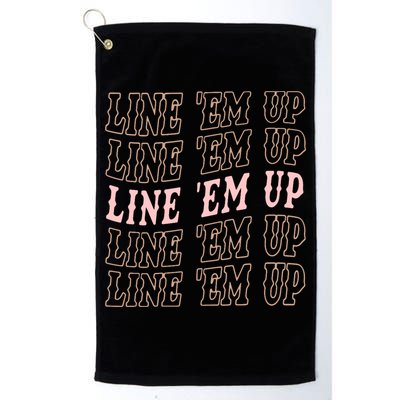 Line 'Em Up Retro Country's Slogan Golf Towel