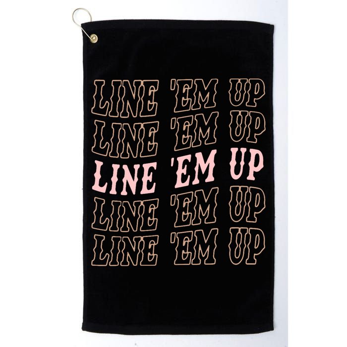 Line 'Em Up Retro Country's Slogan Golf Towel