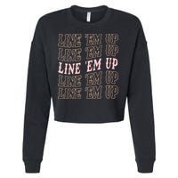 Line 'Em Up Retro Country's Slogan Cropped Pullover Crew