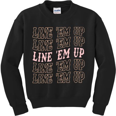Line 'Em Up Retro Country's Slogan Kids Sweatshirt