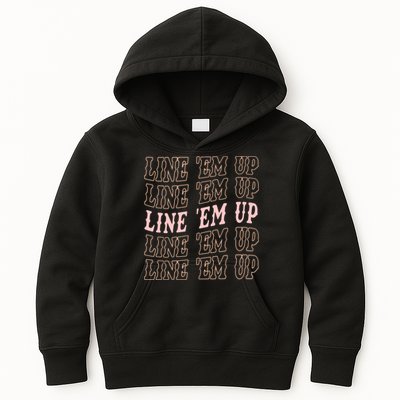 Line 'Em Up Retro Country's Slogan Kids Hoodie