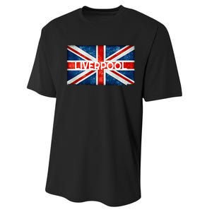 Liverpool England UK Flag . And Souvenir Performance Sprint T-Shirt