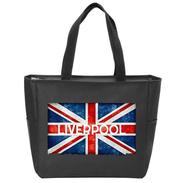 Liverpool England UK Flag . And Souvenir Zip Tote Bag