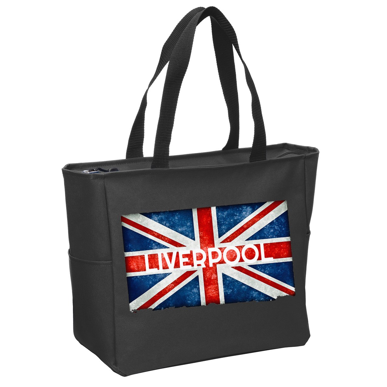 Liverpool England UK Flag . And Souvenir Zip Tote Bag