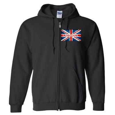 Liverpool England UK Flag . And Souvenir Full Zip Hoodie