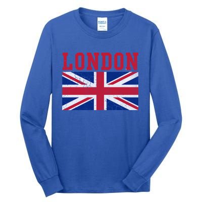 London England Union Jack United Kingdom British Flag Funny Gift Tall Long Sleeve T-Shirt