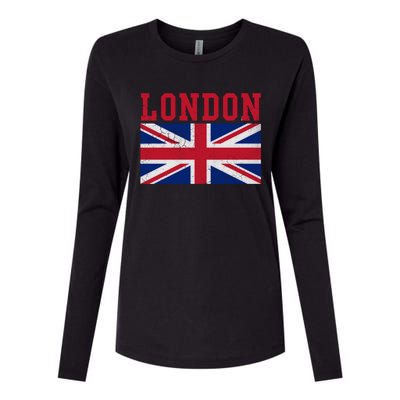 London England Union Jack United Kingdom British Flag Gift Womens Cotton Relaxed Long Sleeve T-Shirt