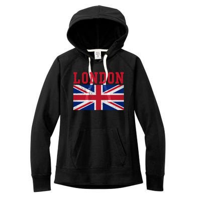 London England Union Jack United Kingdom British Flag Gift Women's Fleece Hoodie