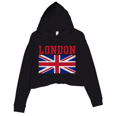 London England Union Jack United Kingdom British Flag Gift Crop Fleece Hoodie