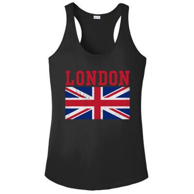 London England Union Jack United Kingdom British Flag Gift Ladies PosiCharge Competitor Racerback Tank