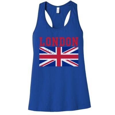 London England Union Jack United Kingdom British Flag Gift Women's Racerback Tank