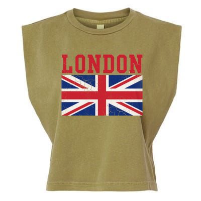 London England Union Jack United Kingdom British Flag Gift Garment-Dyed Women's Muscle Tee