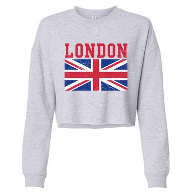 London England Union Jack United Kingdom British Flag Gift Cropped Pullover Crew