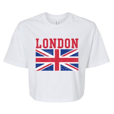 London England Union Jack United Kingdom British Flag Gift Bella+Canvas Jersey Crop Tee