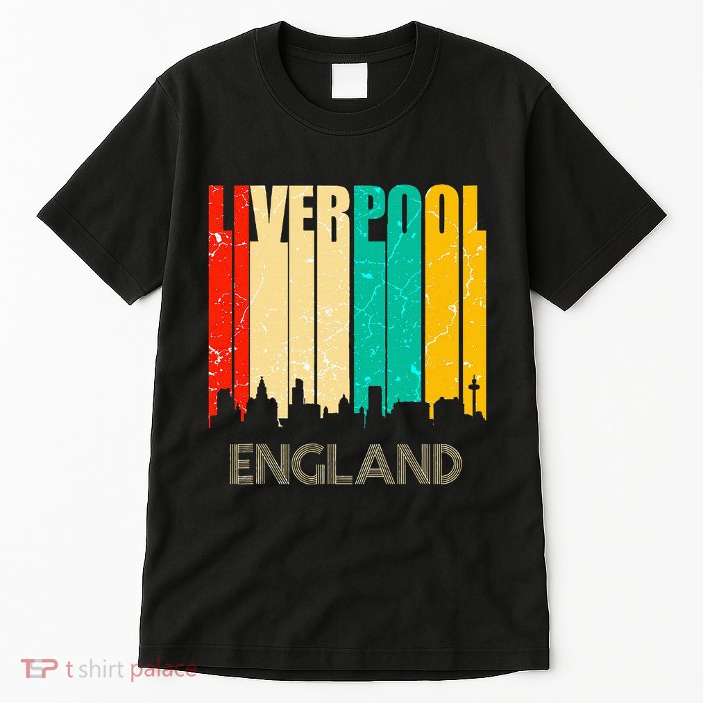 Liverpool England United Kingdom Retro City Skyline Tall T-Shirt