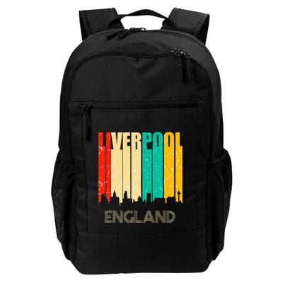 Liverpool England United Kingdom Retro City Skyline Backpack