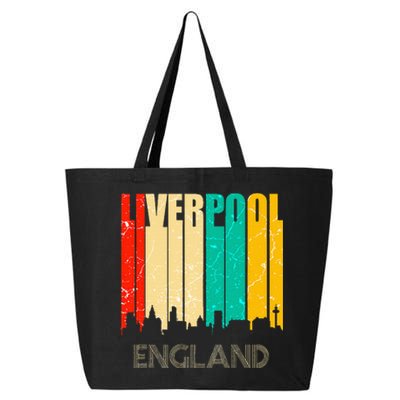 Liverpool England United Kingdom Retro City Skyline 25L Jumbo Tote