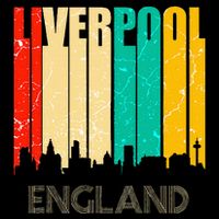 Liverpool England United Kingdom Retro City Skyline Womens Tank Top