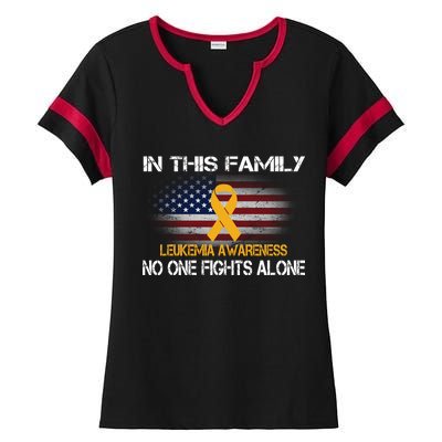 Leukemia No One Fights Alone Ladies Halftime Notch Neck Tee