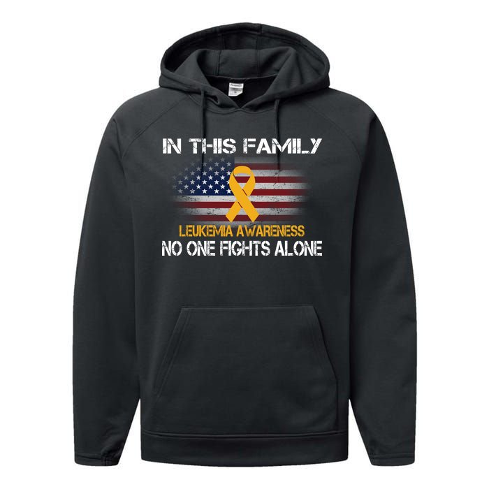 Leukemia No One Fights Alone Performance Fleece Hoodie