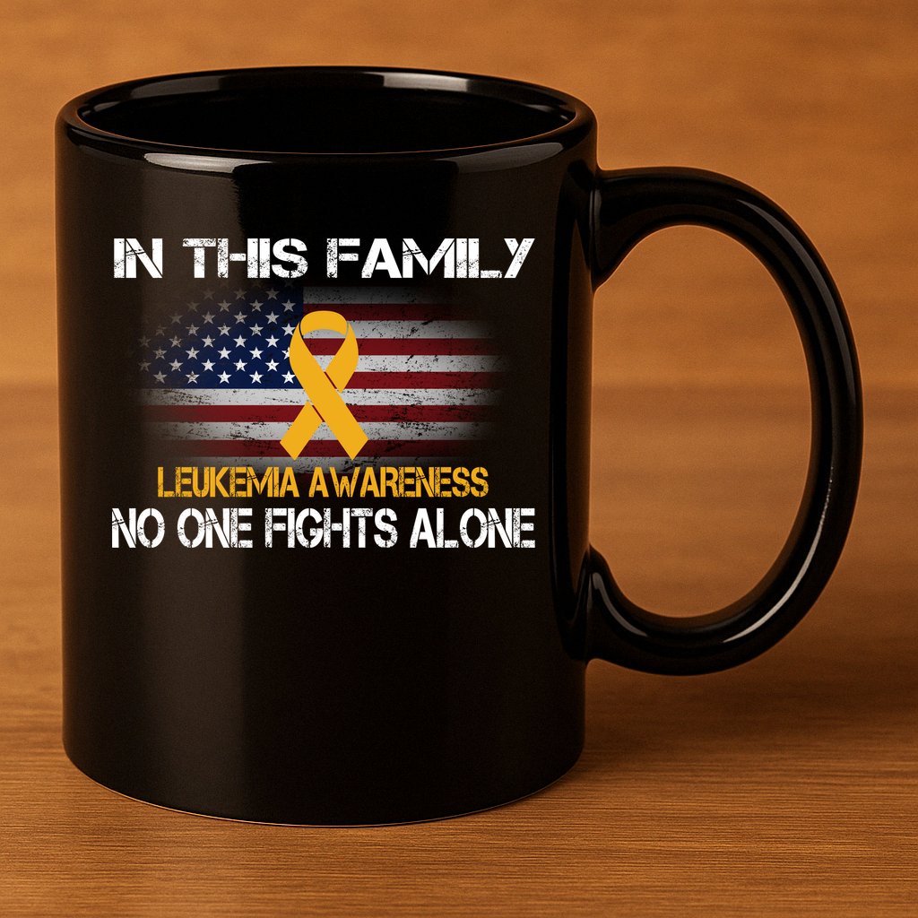 Leukemia No One Fights Alone 11oz C Handle Ceramic Mug