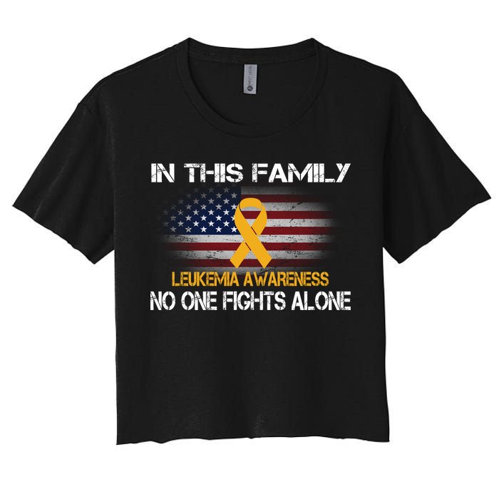 Leukemia No One Fights Alone Women's Crop Top Tee