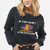 Leukemia No One Fights Alone Cropped Pullover Crew