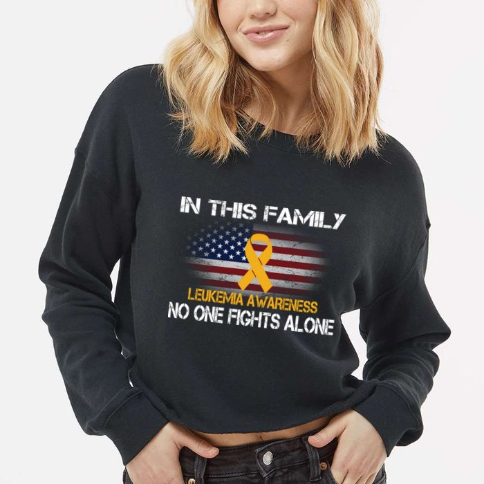 Leukemia No One Fights Alone Cropped Pullover Crew