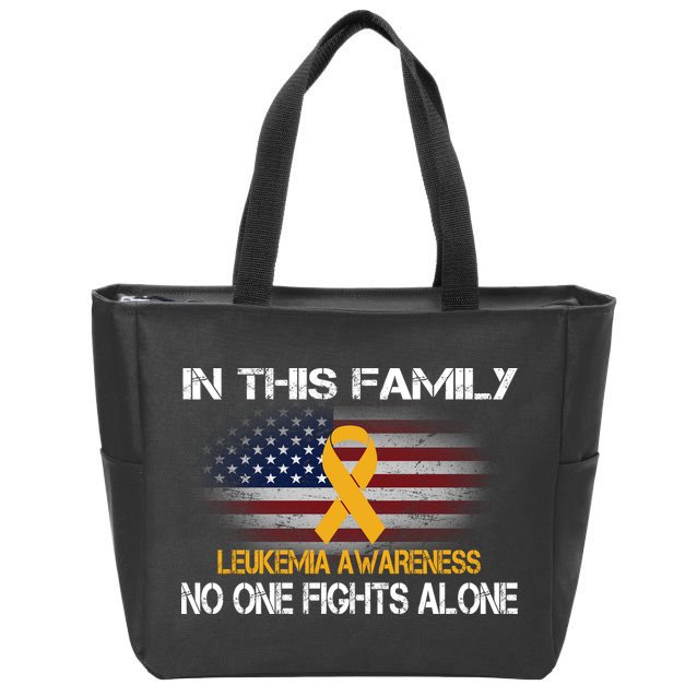 Leukemia No One Fights Alone Zip Tote Bag