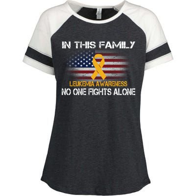 Leukemia No One Fights Alone Enza Ladies Jersey Colorblock Tee