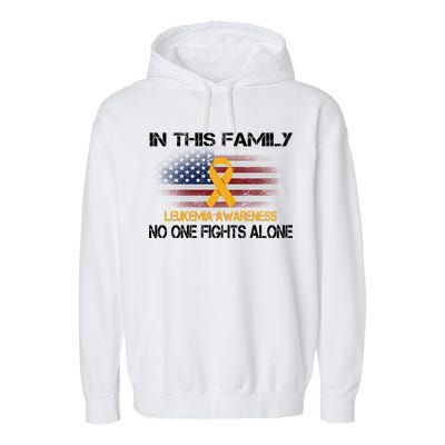 Leukemia No One Fights Alone Garment-Dyed Fleece Hoodie