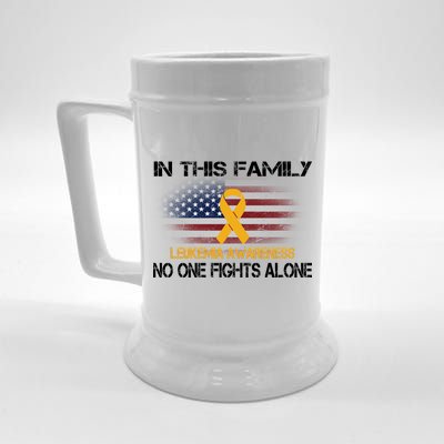 Leukemia No One Fights Alone Beer Stein