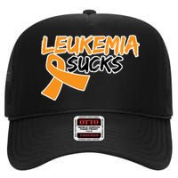 Leukemia Sucks High Crown Mesh Back Trucker Hat