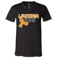 Leukemia Sucks V-Neck T-Shirt