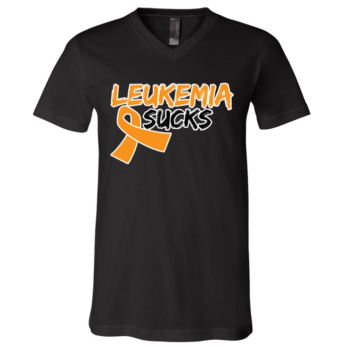 Leukemia Sucks V-Neck T-Shirt