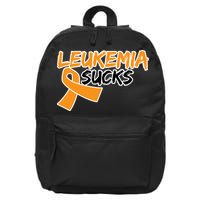 Leukemia Sucks 16 in Basic Backpack