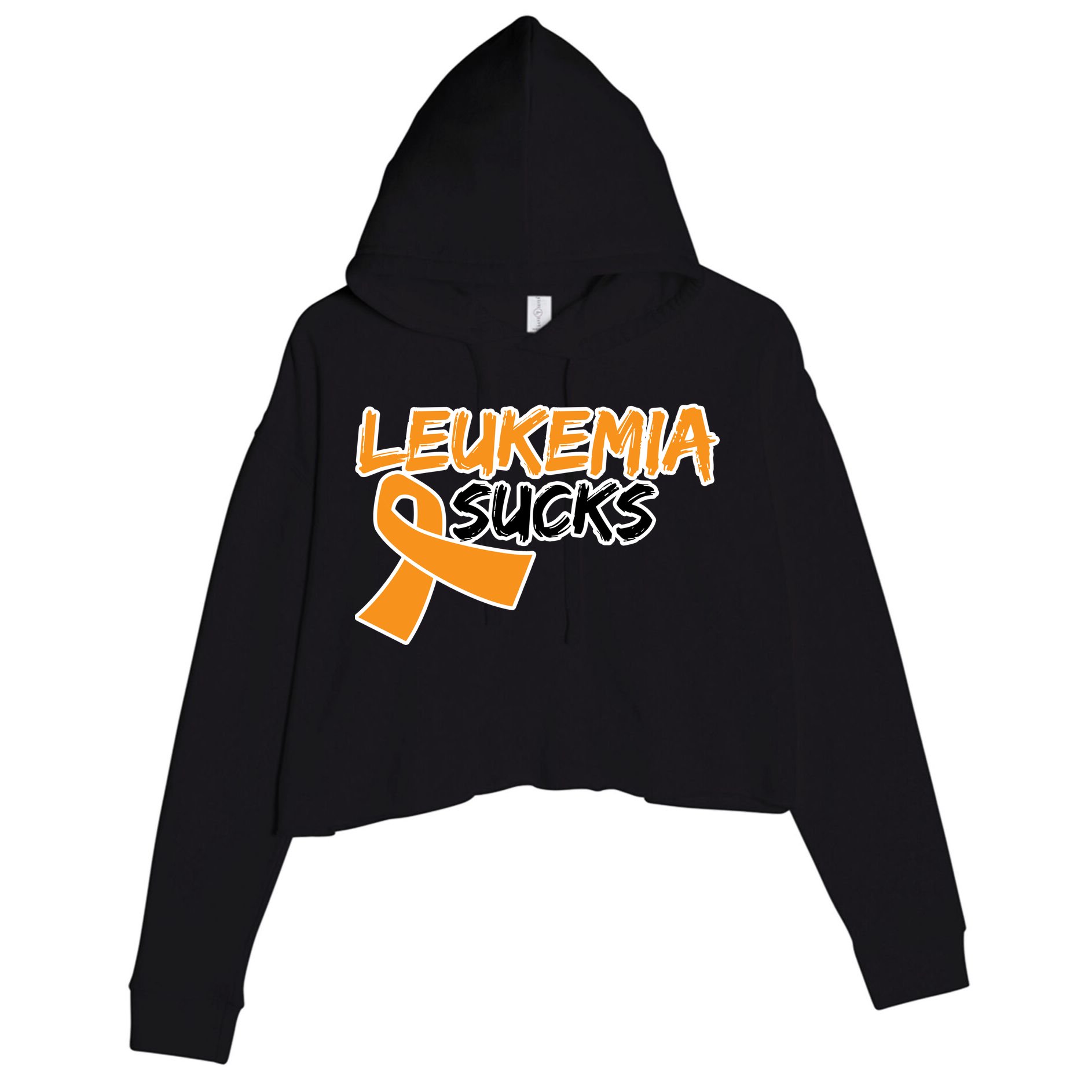 Leukemia Sucks Crop Fleece Hoodie
