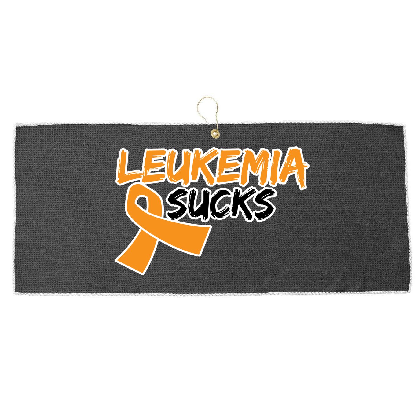 Leukemia Sucks Large Microfiber Waffle Golf Towel