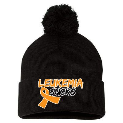 Leukemia Sucks Pom Pom 12in Knit Beanie