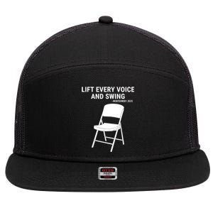 Lift Every Voice And Swing Trending Montgomery White Chair 7 Panel Mesh Trucker Snapback Hat