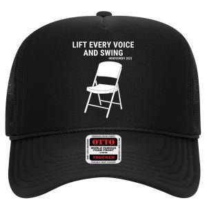 Lift Every Voice And Swing Trending Montgomery White Chair High Crown Mesh Back Trucker Hat