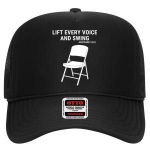 Lift Every Voice And Swing Trending Montgomery White Chair High Crown Mesh Back Trucker Hat