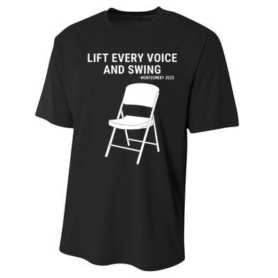 Lift Every Voice And Swing Trending Montgomery White Chair Performance Sprint T-Shirt