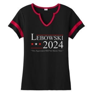 Lebowski Election Vote 2024 Ladies Halftime Notch Neck Tee