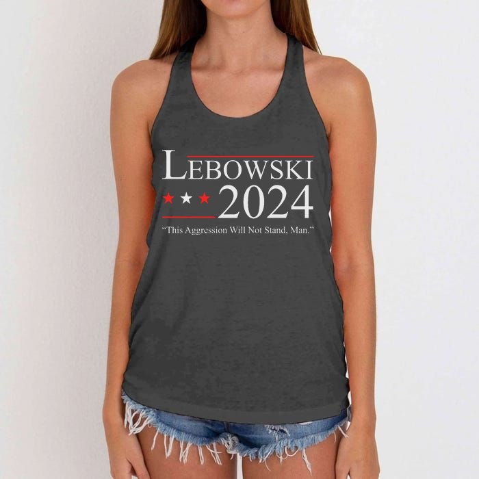 Lebowski Election Vote 2024 Women's Knotted Racerback Tank