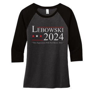 Lebowski Election Vote 2024 Women's Tri-Blend 3/4-Sleeve Raglan Shirt