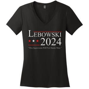 Lebowski Election Vote 2024 Women's V-Neck T-Shirt