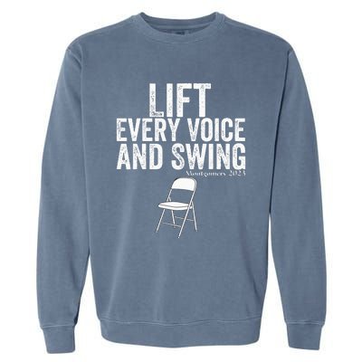 Lift Every Voice And Swing Trending Montgomery White Chair Garment-Dyed Sweatshirt