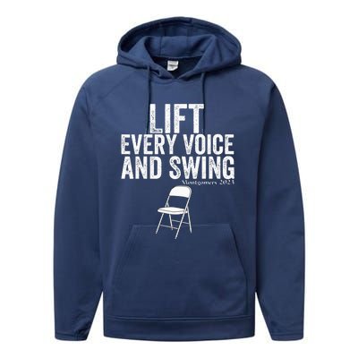 Lift Every Voice And Swing Trending Montgomery White Chair Performance Fleece Hoodie