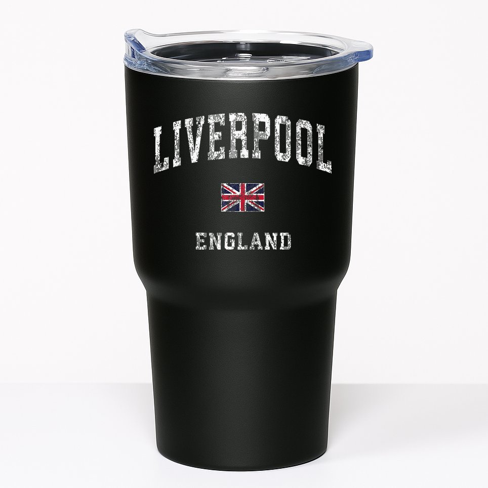 Liverpool England Vintage Athletic Sports Design Tumbler